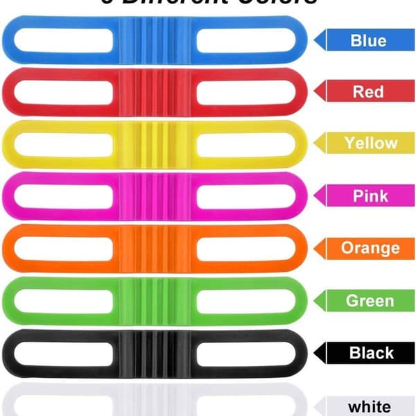 Cykellamphållare - elastiskt silikonband - set om 8 KLB