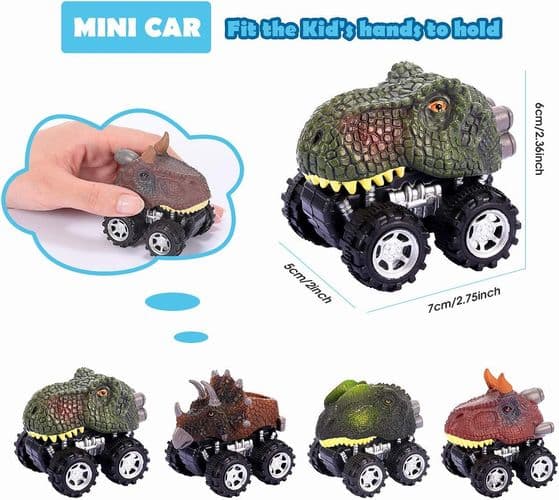 dmazing Trekk tilbake dinosaurbiler for barn