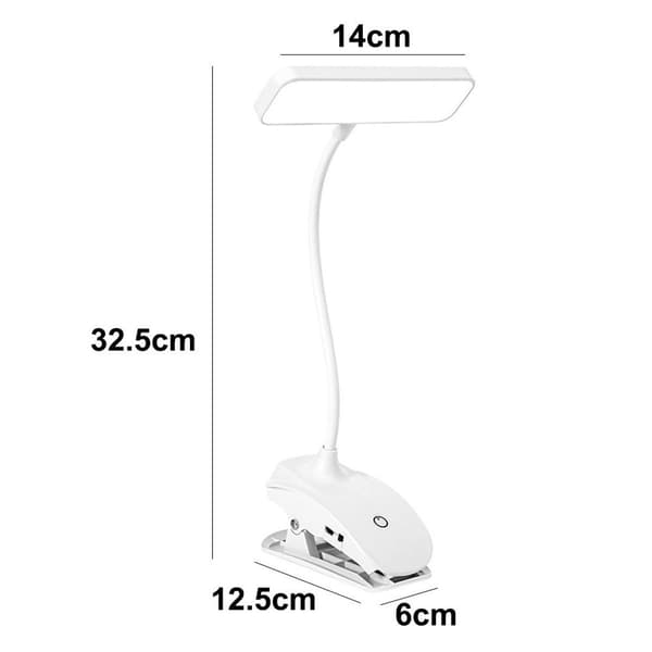 Klämlampa, ögonskydd, LED, sovsal, student, studie, sovsal, USB KLB