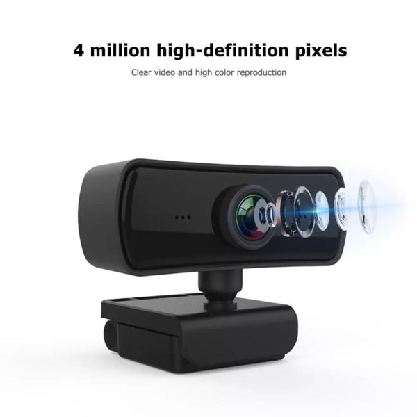 2K webcam med mikrofon til pc og laptop