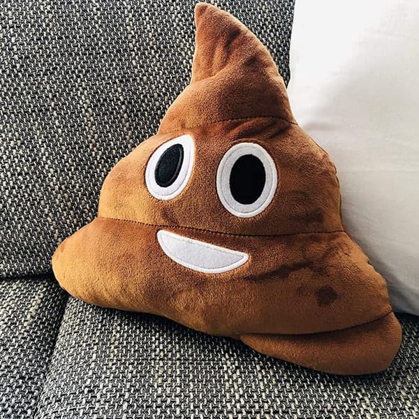 Emoticonkudde - Färgglad leende bajs KLB