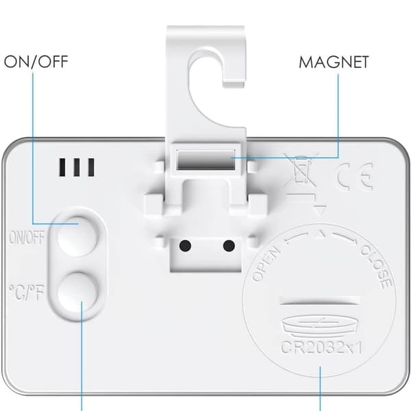 Kyltermometer, 2 minikyltermometrar med lättläst LCD-display