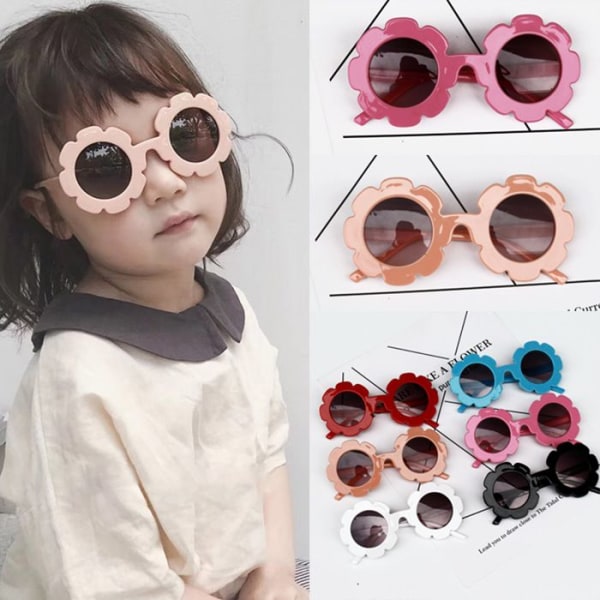 Tredelad set av olika färger Barn Pojke Flicka Polariserade solglasögon, Toddler Baby Flower Shades Glasögon Glasögon UV-skydd