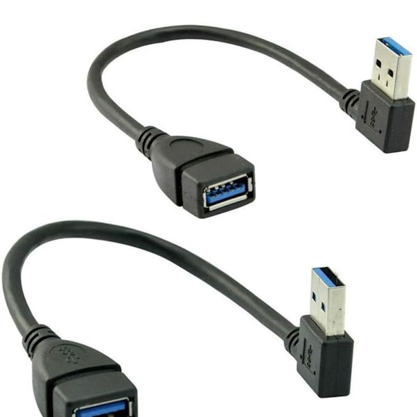 2 st USB 3.0 hane till hona förlängningskabel vänster och höger