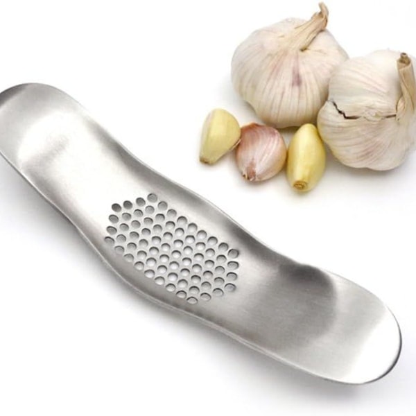 Vavoost garlic press Garlic rocker in metal construction, made of stainless steel, solid KLB