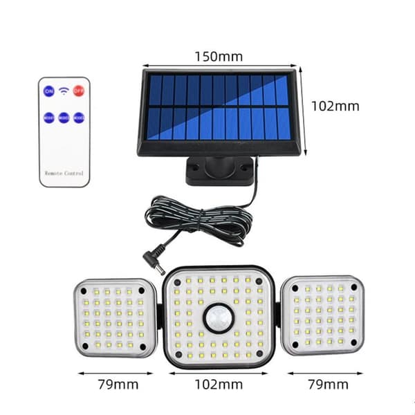 112 LED solceller split typ trädgårdsbelysning utomhus vattentät korridor trädgård Humanlic