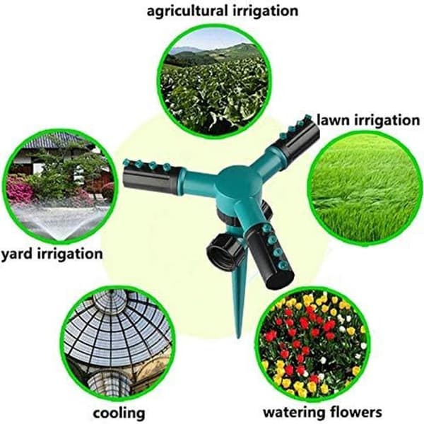 2-pack trädgårdssprinklers, automatisk grässprinkler 360 grader