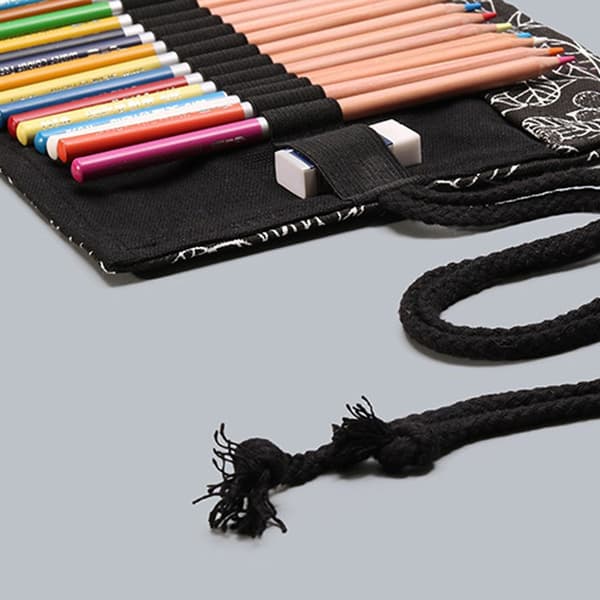 Farvede blyant-wrap penne, rulleholder, farvede blyanter, 24 rum
