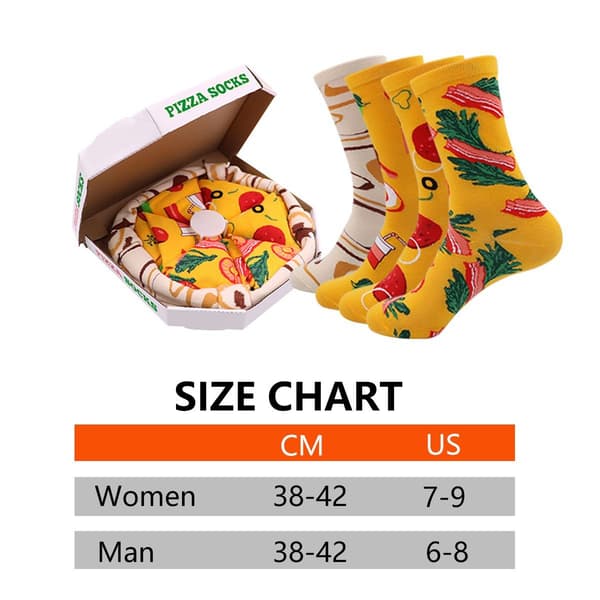 Pizza Mid bomullssockar för män - kreativt mode par mix kombination KLB