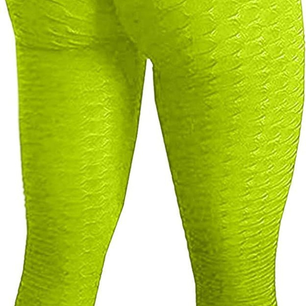 Berømte leggings, kvinners rumpe løftende yogabukser høye 01 gule KLB