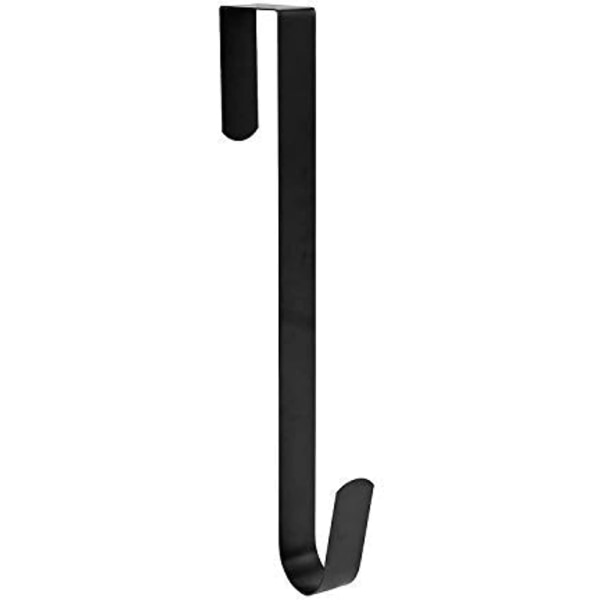 15" kranskrok for frontdør metall over dør, enkel krok, svart 1 pakke