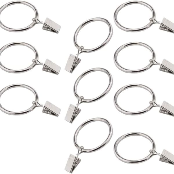 Gardinkroksset med klämma, 2,5 cm, 10-pack, KLB