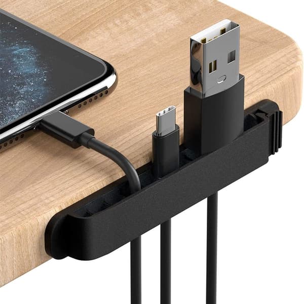PZOZ 3-pack kabelhållare kabelklämmor för strömkabel, svart KLB