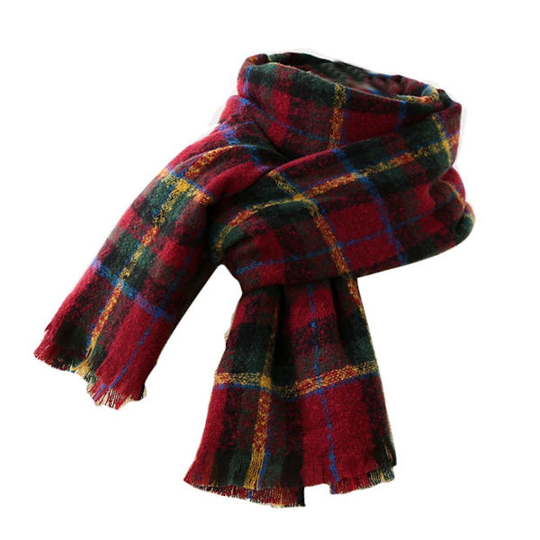 Dam scarf i viskad ull, vinröd