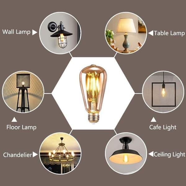 Edison lyspære E27.7 stk 4W LED pære ST64 pærer KLB