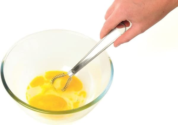 20cm Egg Visp, Håndmikser, Rustfritt Stål Eggpisker, Melkeskummer, Roterende Rører for Visping, Pisking, Røre