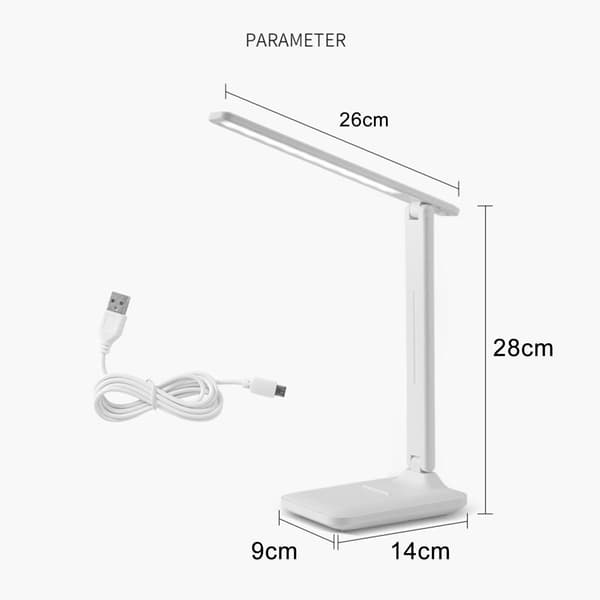 Berøringsdimmbar LED-skrivebordslampe med sammenleggbart stativ KLB