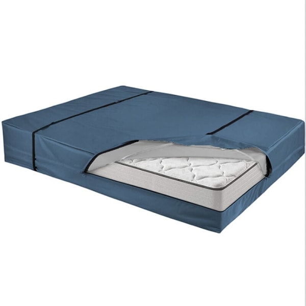 Moving Mattress Cover 196x145×38 cm - 4 Handles and Zipper - Mattress Storage Cover-blue KLB