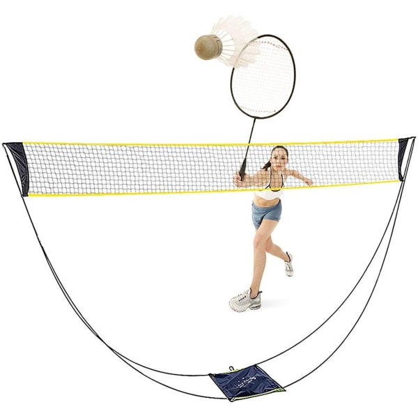Kikilive bærbart badmintonnetsæt med standbærtaske, volleyballnet til KLB