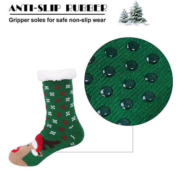 Flickor Jul Husstrumpor Halkskydd Fluffiga Vinterstrumpor Stil 5 KLB