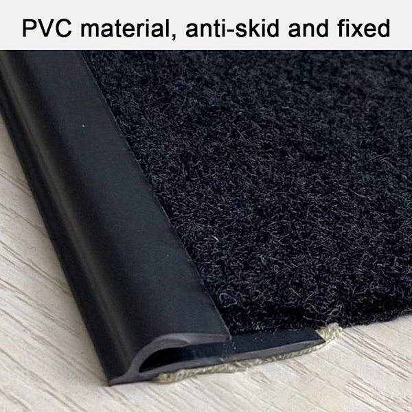 Kantlist i metervara - PVC-mattkantskydd - svart gummimatta