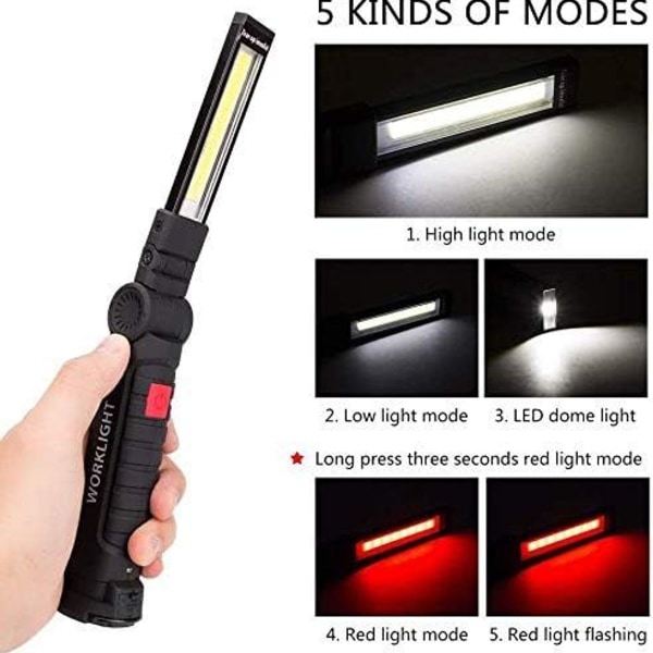 LED arbejdslys, genopladelig lommelygte, værkstedslys, KLB