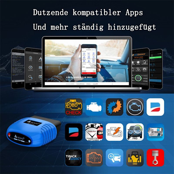 Nexlink OBD2 Bluetooth 5.0 för bilar och motorcyklar, OBD2 diagnostisk enhet