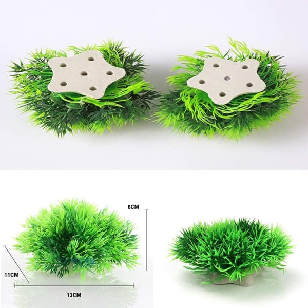 Kunstige plastplanter sett for medium/9,4\" akvarium (grønn)