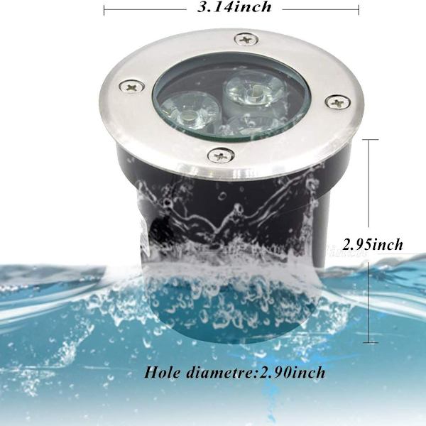 LED indbyggede spotlights til udendørs brug, 4 stk., 3 W, IP67, LED indbyggede spotlights