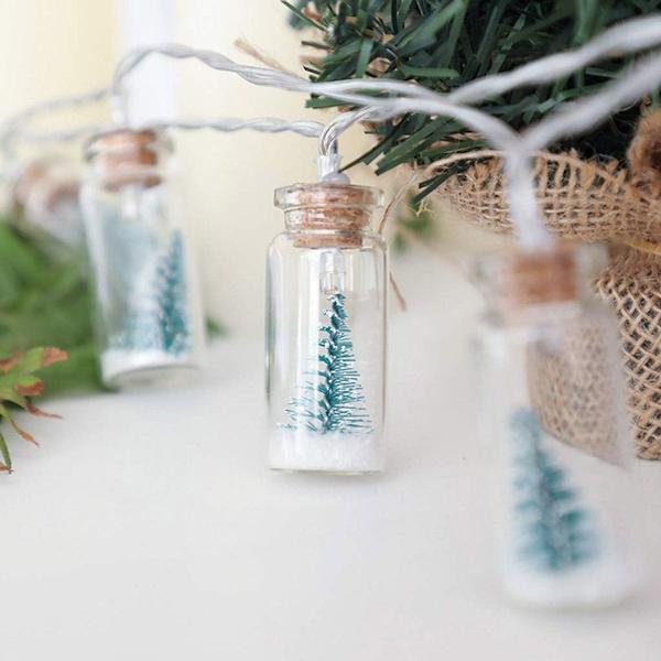 Julgransglasflaska ljusslinga med 10 LED KLB