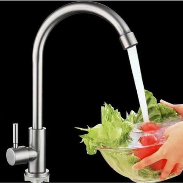 Kök kran i rostfritt stål, enbart kallt vatten, KLB