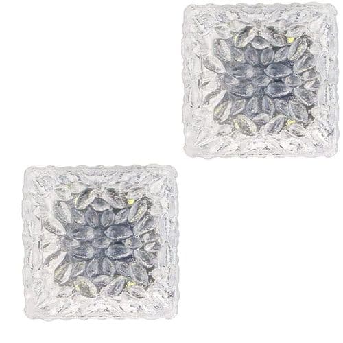 4 stk LED solcelle bakkelys isbitlys, kaldt hvitt lys