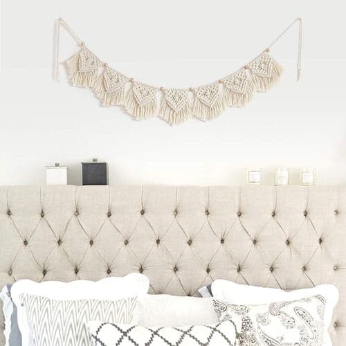 Macrame väggbonad boho dekoration, vävd väggdekoration gobeläng, bohemisk