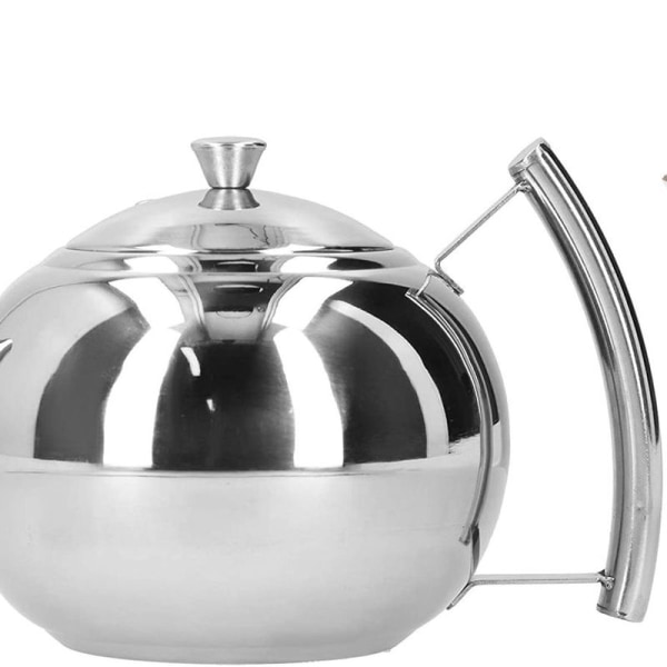 Tekanne, 2L tekanne laget av rustfritt stål, kaffekanne med avtagbart infusjonsfilter