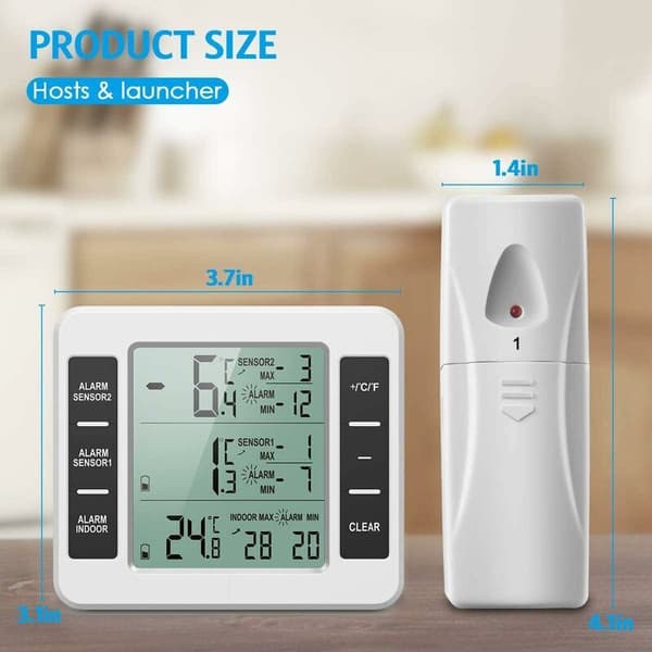 Kjøleskapstermometer, digitalt frysetermometer KLB