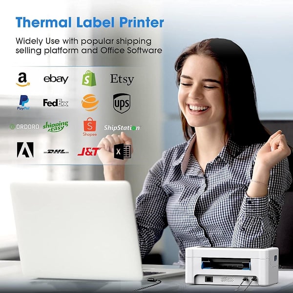 Etiketprinter, 4x6 skrivebords etiket stregkodeprinter med