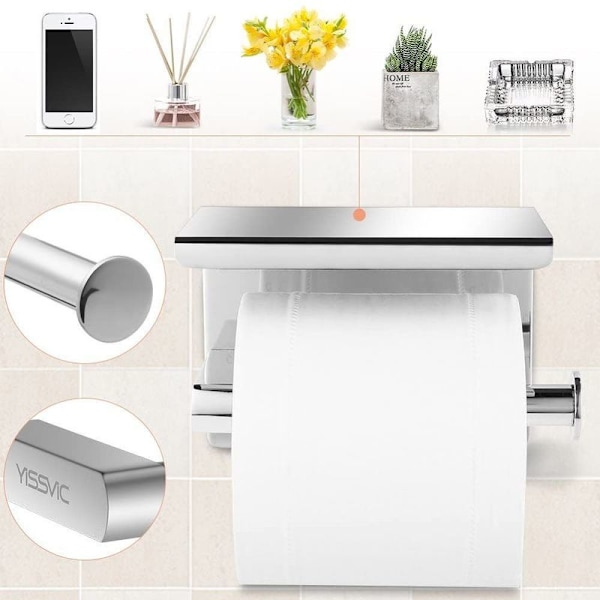 Toiletpapirholder hylde toiletpapir rulleholder uden boring toiletpapirholder