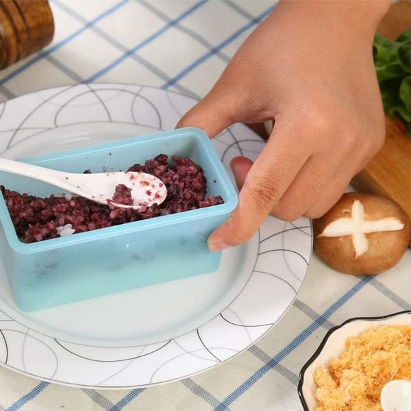 Rektangulær sushiboks pressing flerlags sushiverktøy DIY blå KLB