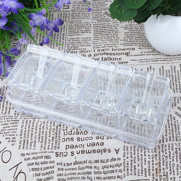 Transparenta plastkryddburkar, flaskor med kryddburkar KLB