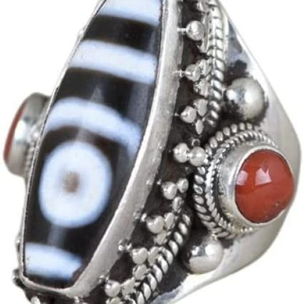 Silverring, unik justerbar ring, Nepal amuletta samling