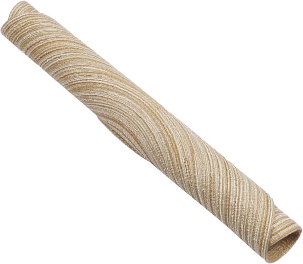 Set med 4 Runda Flätade Underlägg för Matbord 15\" Tvättsbara (Beige, 4)
