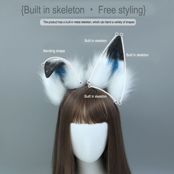 Fox Wolf Cat Dog Ears Hodebånd Hårbånd Halloween Kostymefest KLB