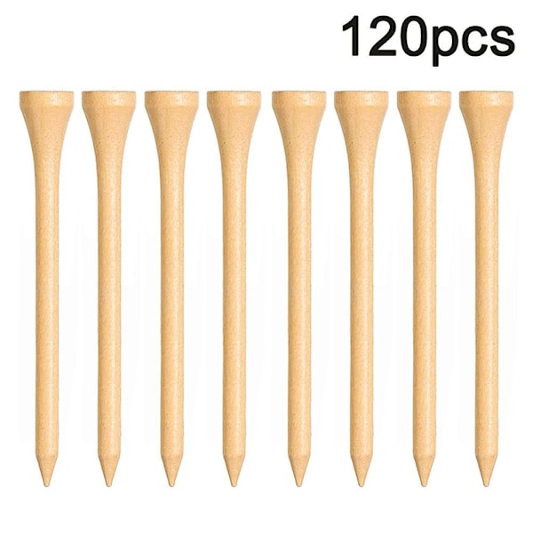 Golftee-set i bambu, 120 stycken, träfärg, 83 mm