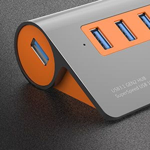 USB 3.1 selvforsynet hub, 4-port USB datahub, 10 Gbps