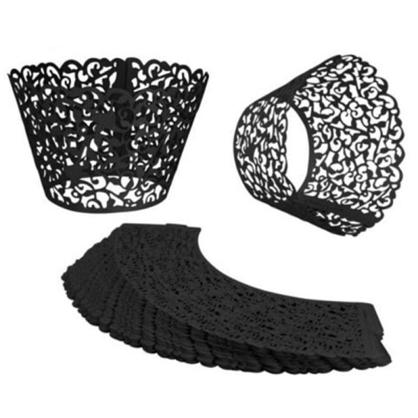 Muffinsformar i papper, Cupcake-omslag, Mini-kakformar för födelsedagar, bröllop, speciella tillfällen - Svart, 100-pack