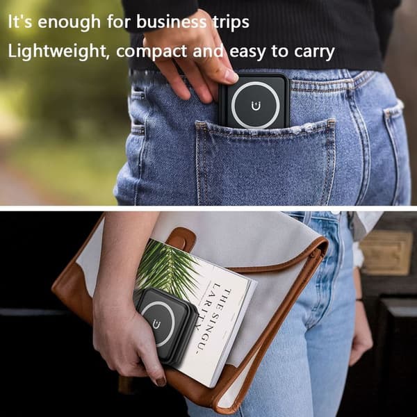 Trådløs ladepute for iPhone, sammenleggbar, kompakt 3 i 1, svart