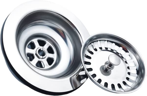 Vaskesluk uden overløb rustfrit stål kurv ø 110 mm 1 \"\",Rustfrit stål + ABS,Afløb + Kurv