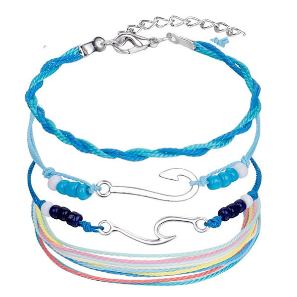 Dame bølge armbånd, flettet fiskekrog bølge