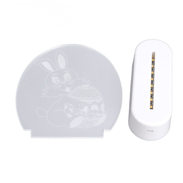 Bunny 3D nattlampa kanin håller äggmönster 3D kanin KLB