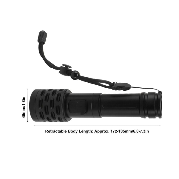 LED-ficklampa, 1050 lm, superljus, 200 m lång räckvidd, zoombar KLB